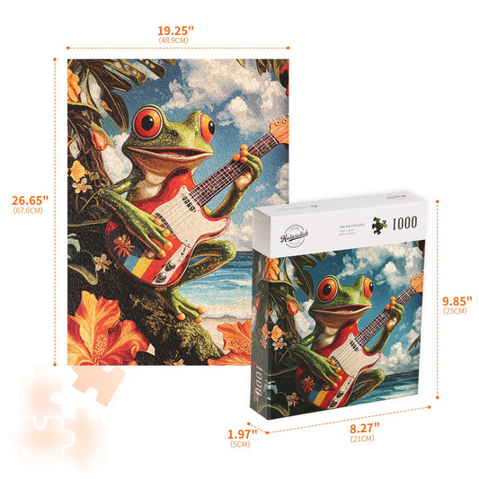 Naturelish tropical seaside puzzle scene with colorful art for relaxing solo or shared activity