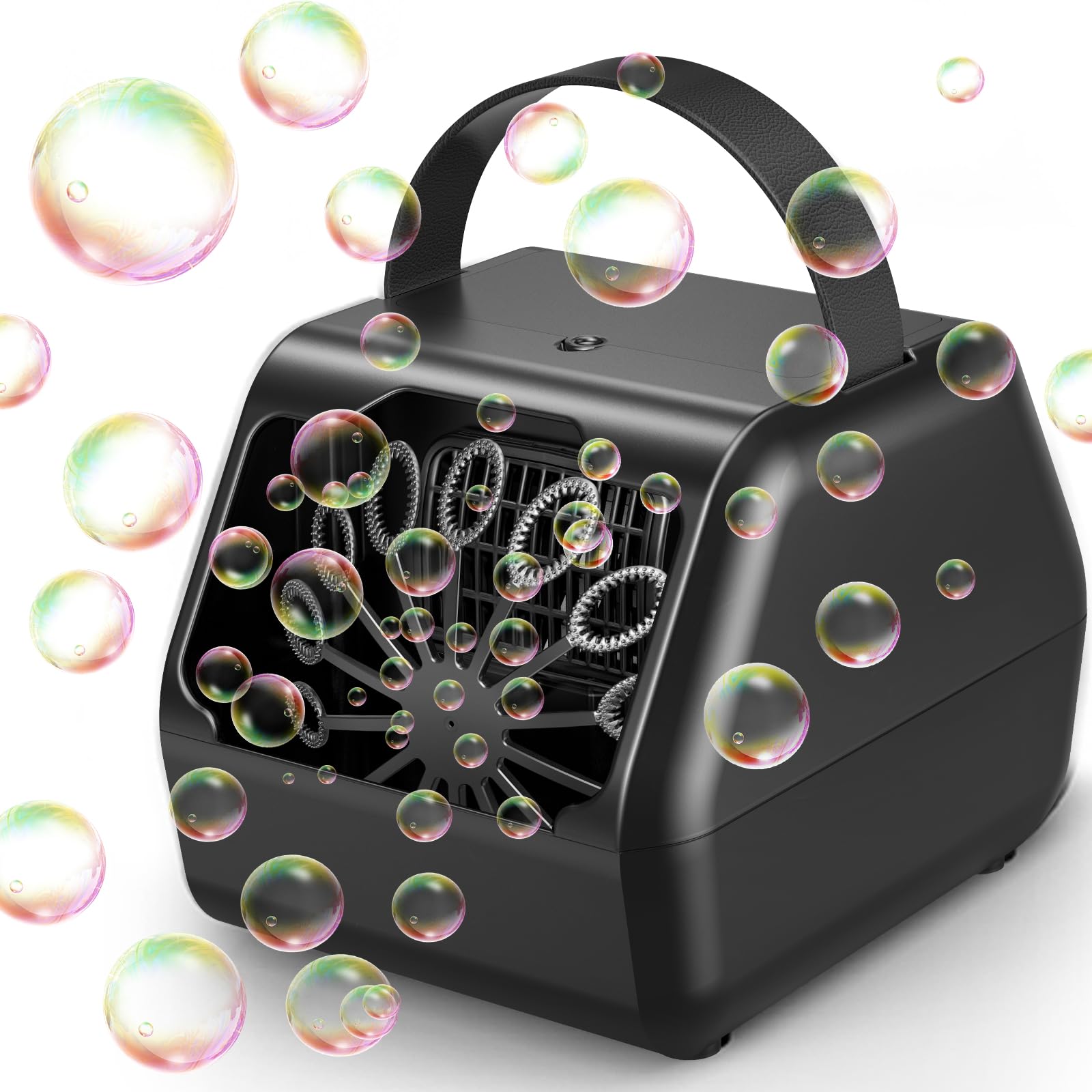 NAUQUOHZ portable bubble machine with battery for on the go party fun