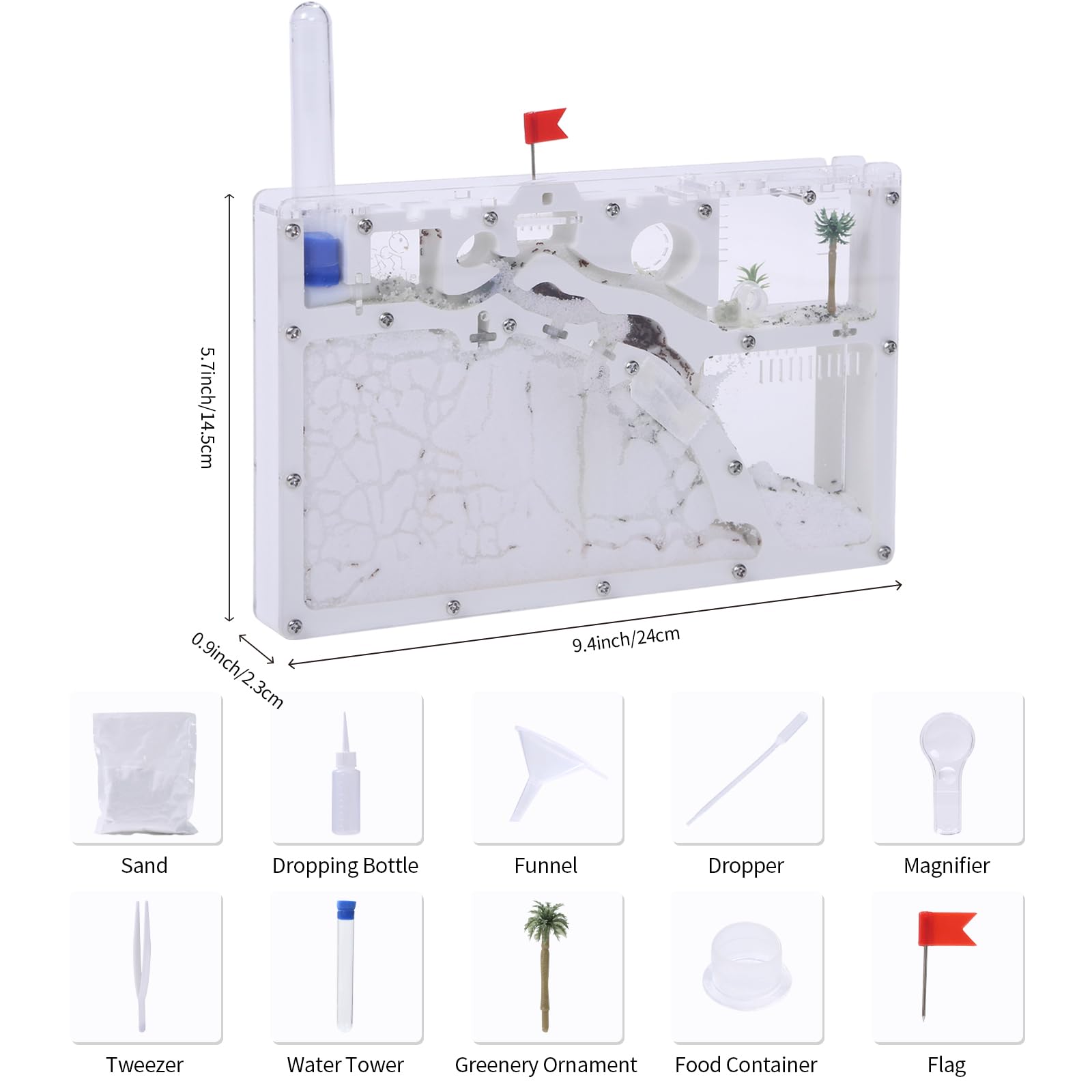 NAVADEAL Sand Ant Farm Castle magnifier included for close observation.