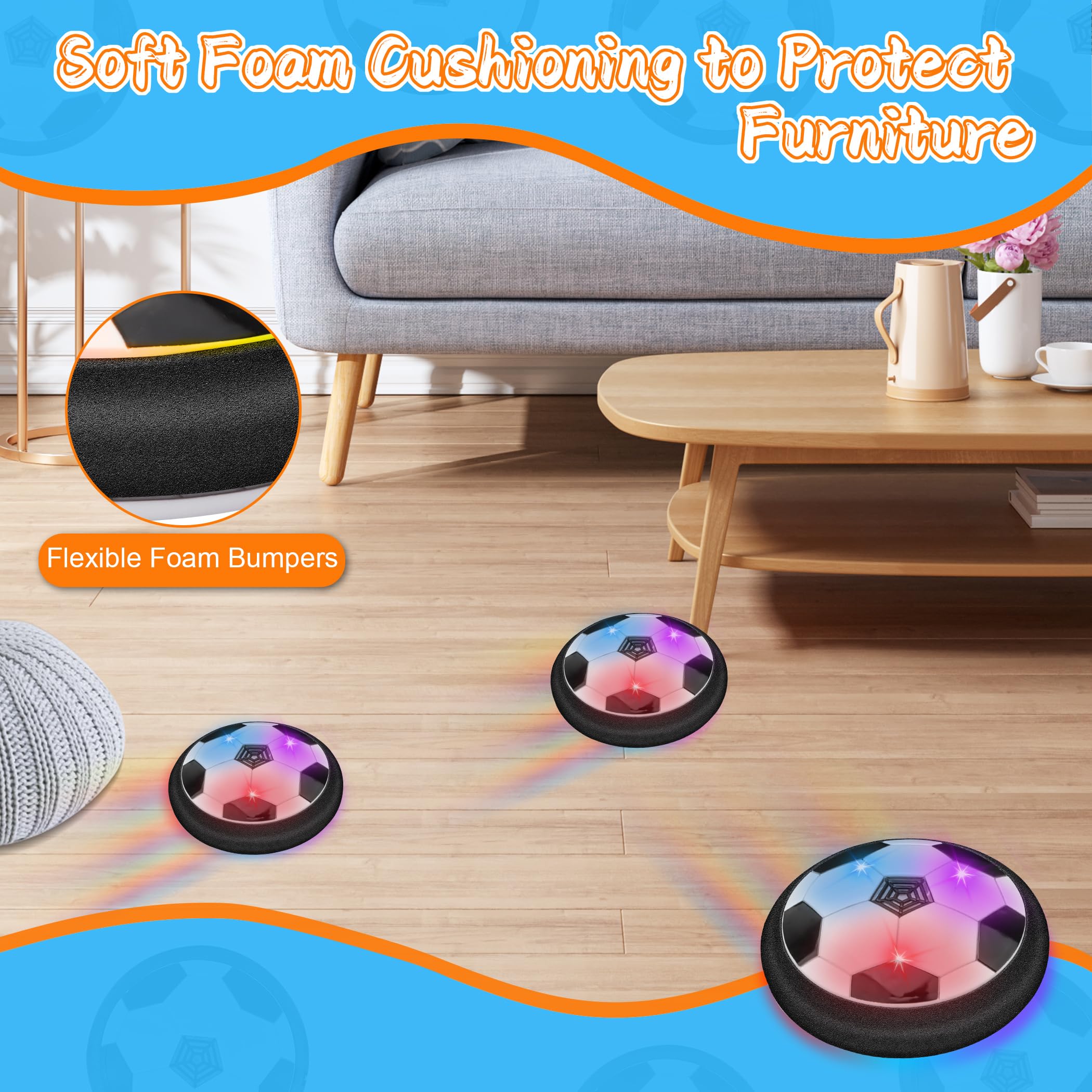 Nazano LED lights illuminate night play with the hover ball.