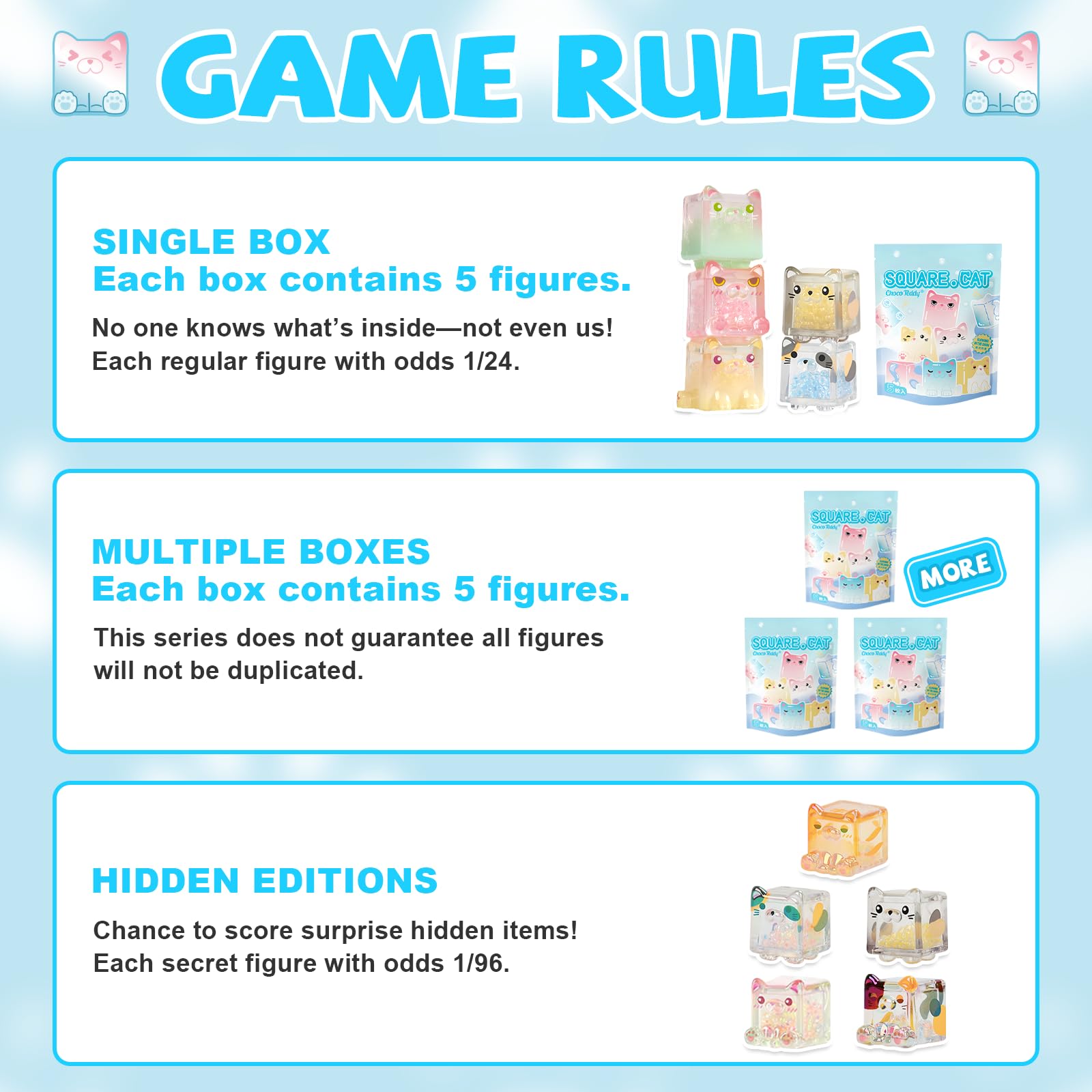 NBBRDDN five square cat figures per box spark exciting unboxing moments