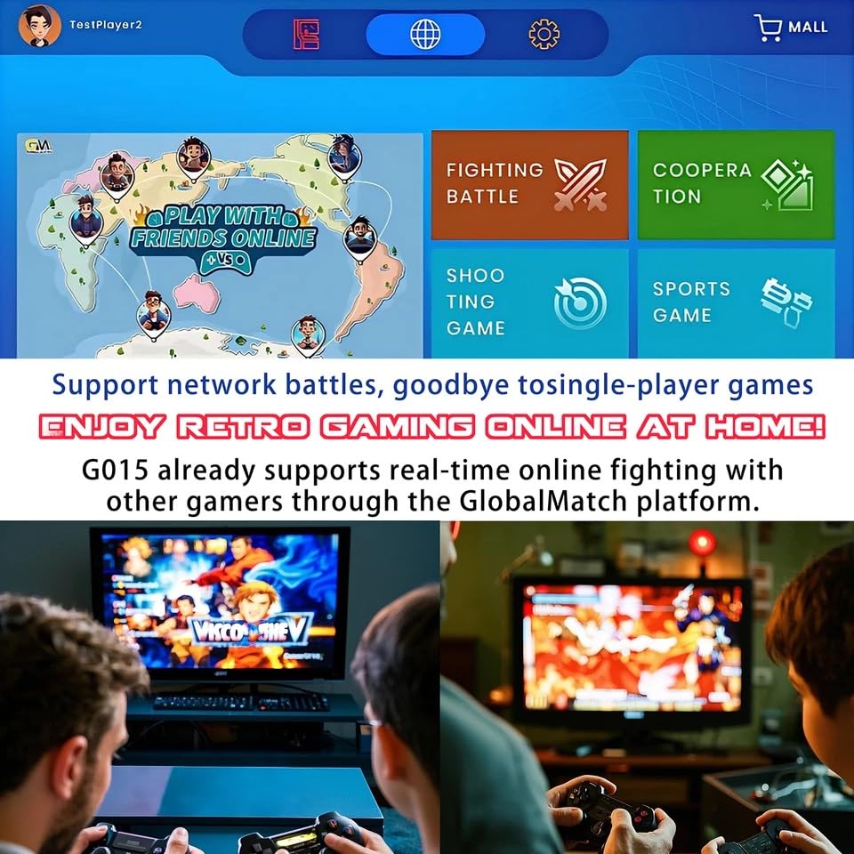 NBCP Retro Console HDMI port connects to TV or projector for big screen play