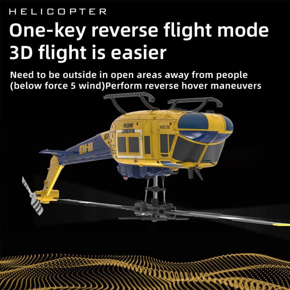NBJIALIN RC Era C032 Huey tail-rotor view emphasizing maneuverability.