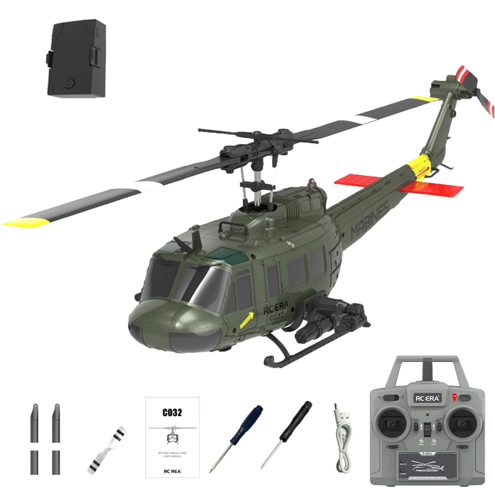 NBJIALIN RC ERA C032 Huey fuselage for authentic display flights and realistic scale feel.