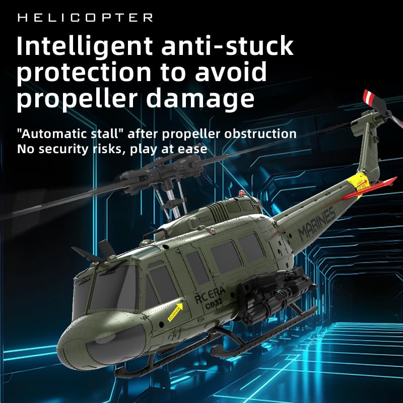 NBJIALIN RC ERA C032 Huey remote for precise piloting at your fingertips.