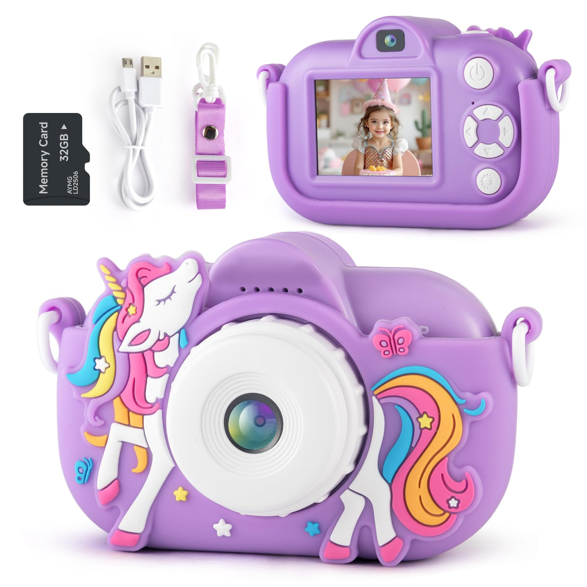 NBKLS kids camera front view with dual lenses for clear, creative photos