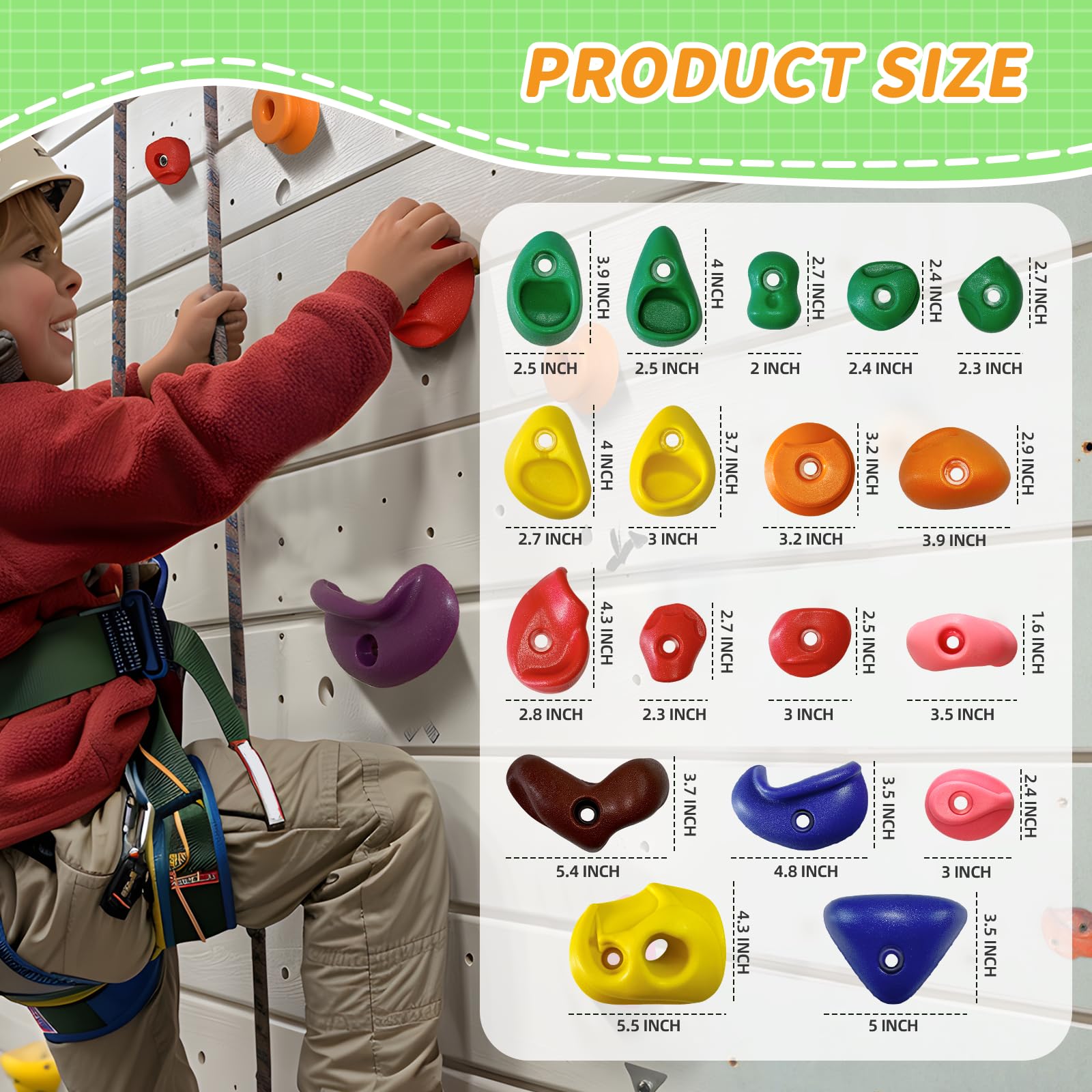 NEATATOU textured grip rock holds provide secure footing for confident climbing.