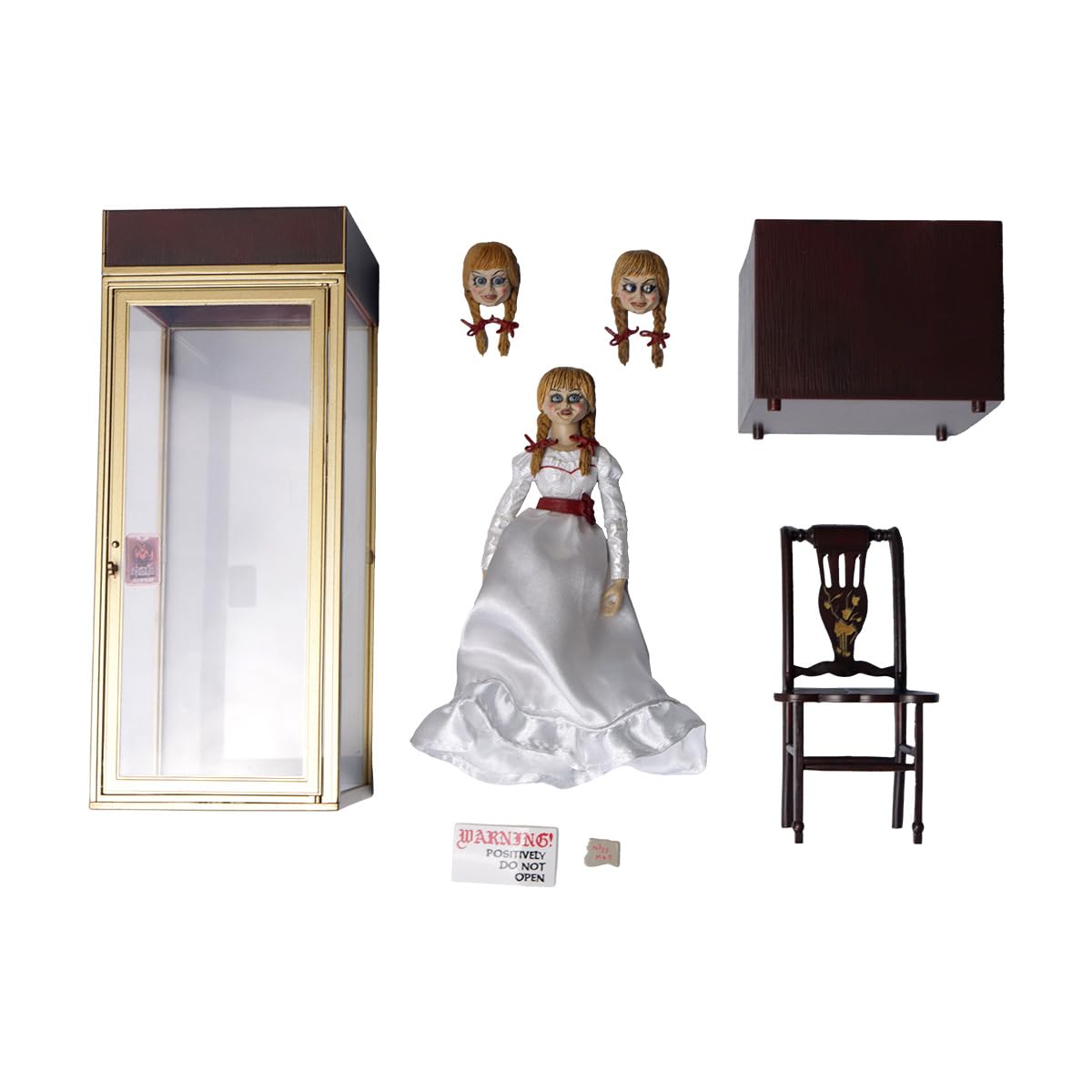 Museum doll case keeps the NECA Annabelle figure protected