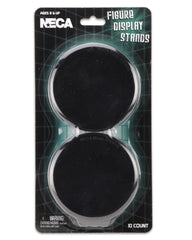 NECA black display stand, front view, keeps 6-8 inch figures upright and secure.