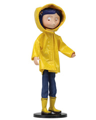 NECA Coraline bendy doll in raincoat with boots for imaginative play and display