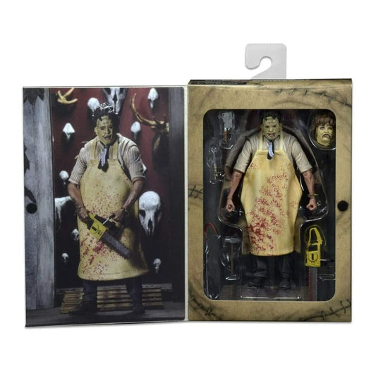 NECA Leatherface 1974 front view figure with high articulation for dynamic posing.