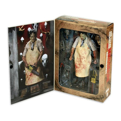 NECA Leatherface 1974 interchangeable heads offer expressive display options.