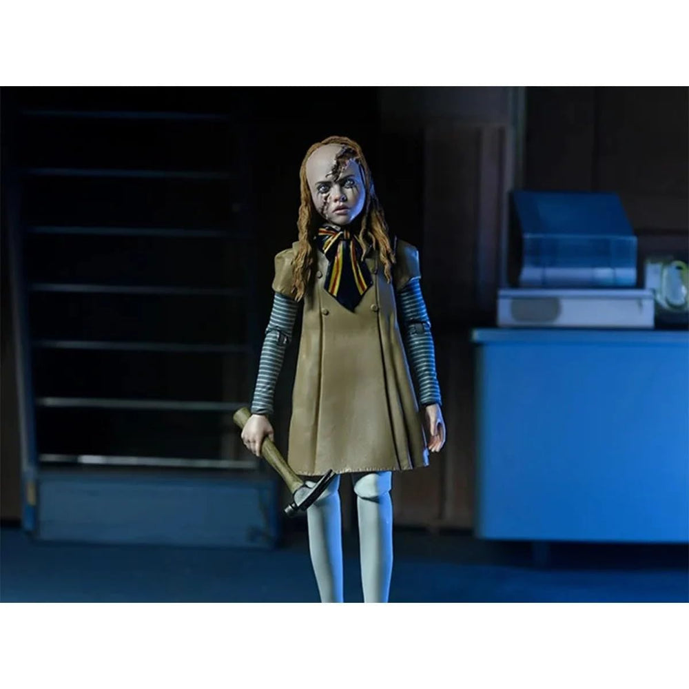 NECA M3GAN with battle-damaged head for dramatic display options