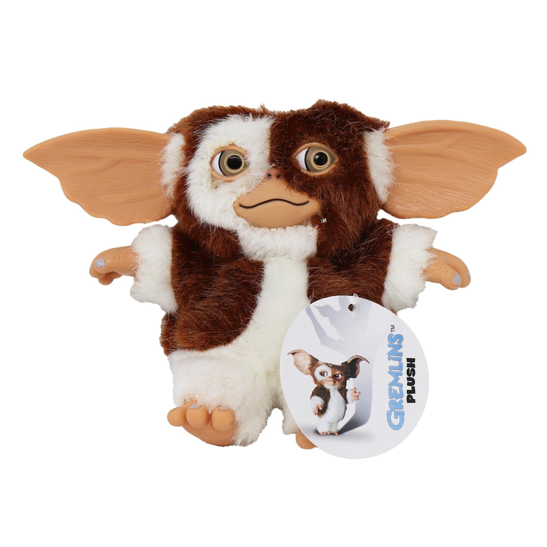 NECA Similing Gizmo plush toy closeup shows inviting fur and friendly eyes.