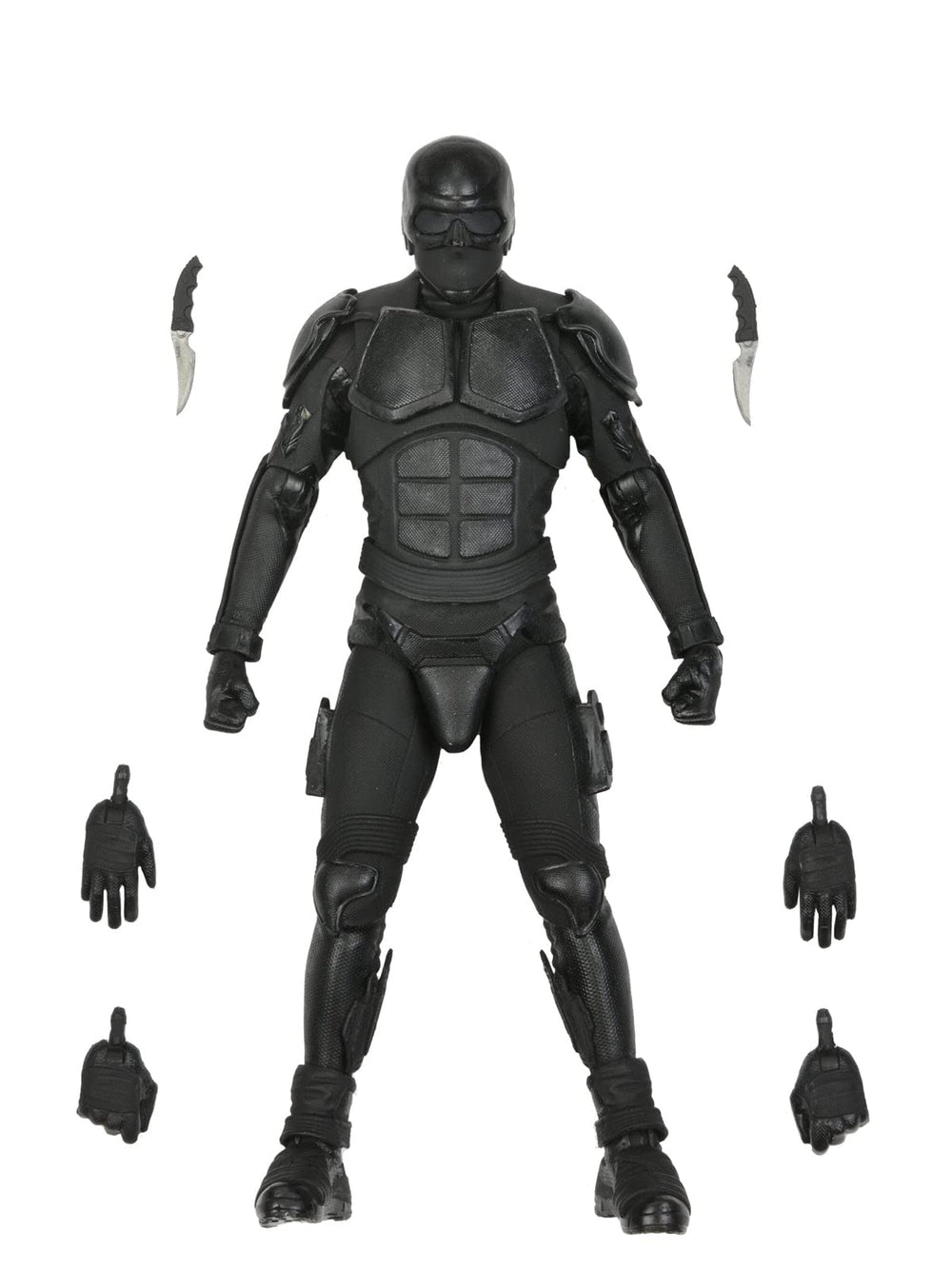 NECA The Boys Ultimate Black Noir figure face sculpt for display detail.
