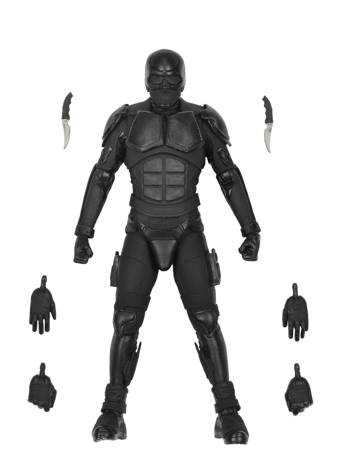 NECA The Boys Ultimate Black Noir figure face sculpt for display detail.