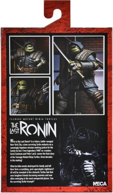 NECA TMNT Last Ronin in-box portrait shows collector-friendly packaging.