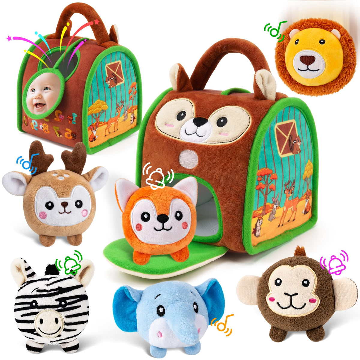 NECTAR BABY deer plush with gentle jingles for early sensory exploration