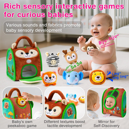 NECTAR BABY zebra plush with crinkle texture sparks curiosity during playtime