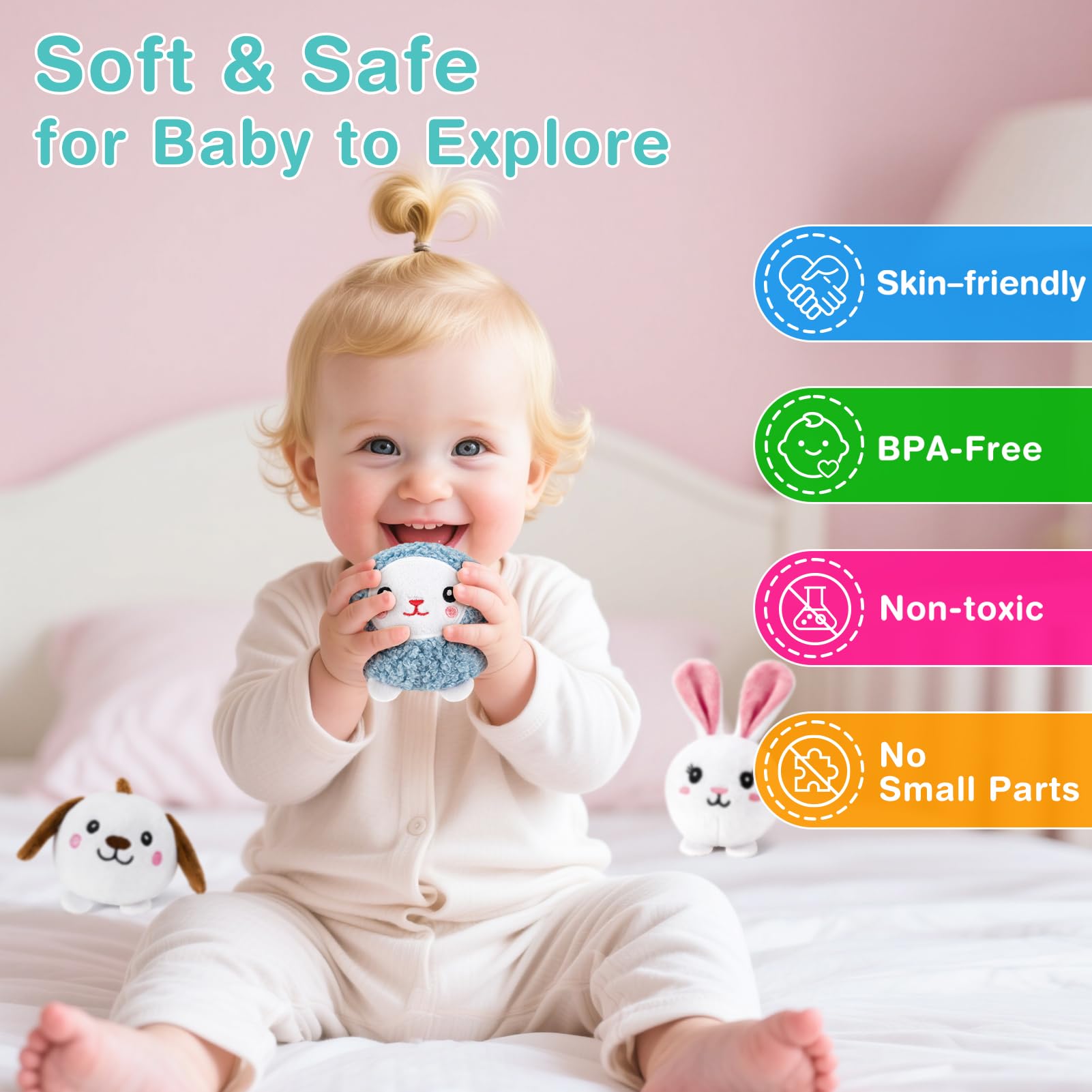 NECTAR BABY pig plush animal with squeaker for interactive play