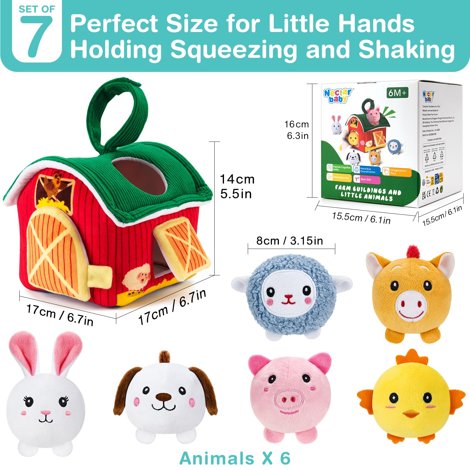 NECTAR BABY rabbit plush animal supports secure grasp and motor skills