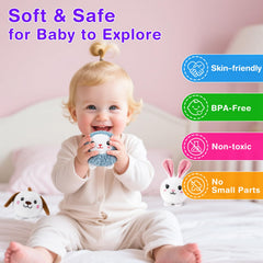 NECTAR BABY rabbit plush supports tactile play and motor skill development