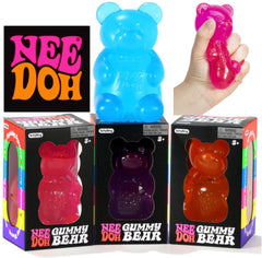 Gummy bear with wacky eyes and bowtie for playful stress relief play