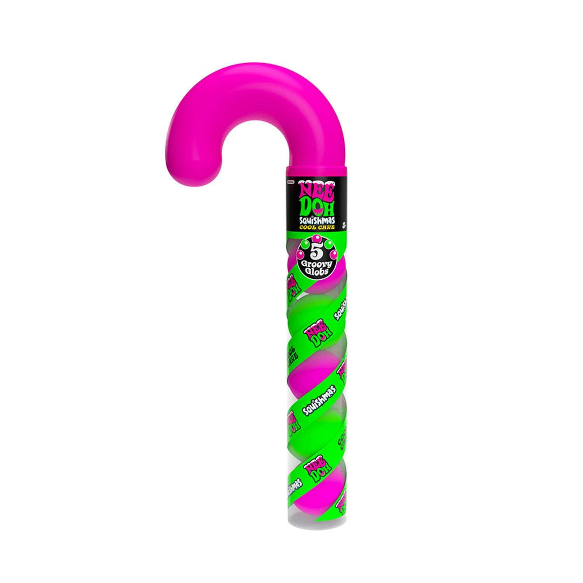 NeeDoh Cool Cane with six Teenie NeeDohs for tactile stress relief and focus