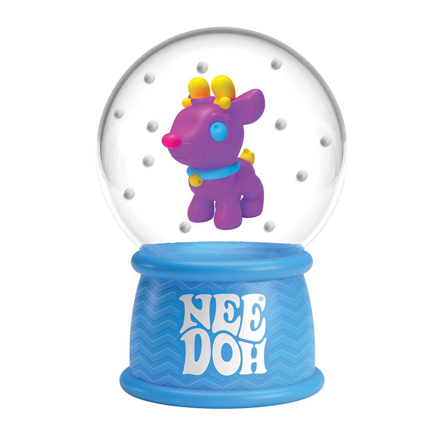 Needoh NeeDoh Squishmas globe reveals inside snowflakes during play