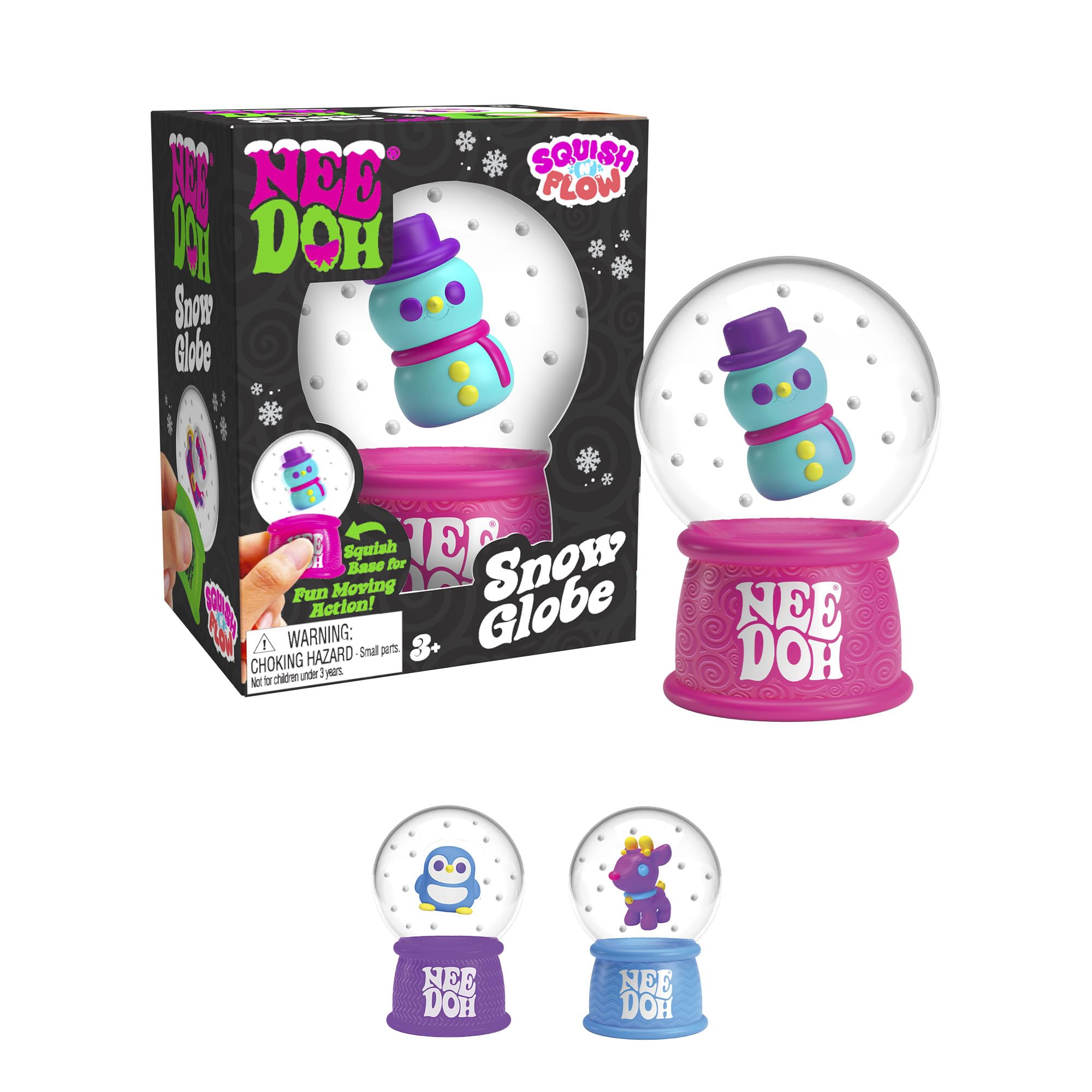 Needoh NeeDoh Squishmas snow globe penguin in festive setting for tactile play and focus