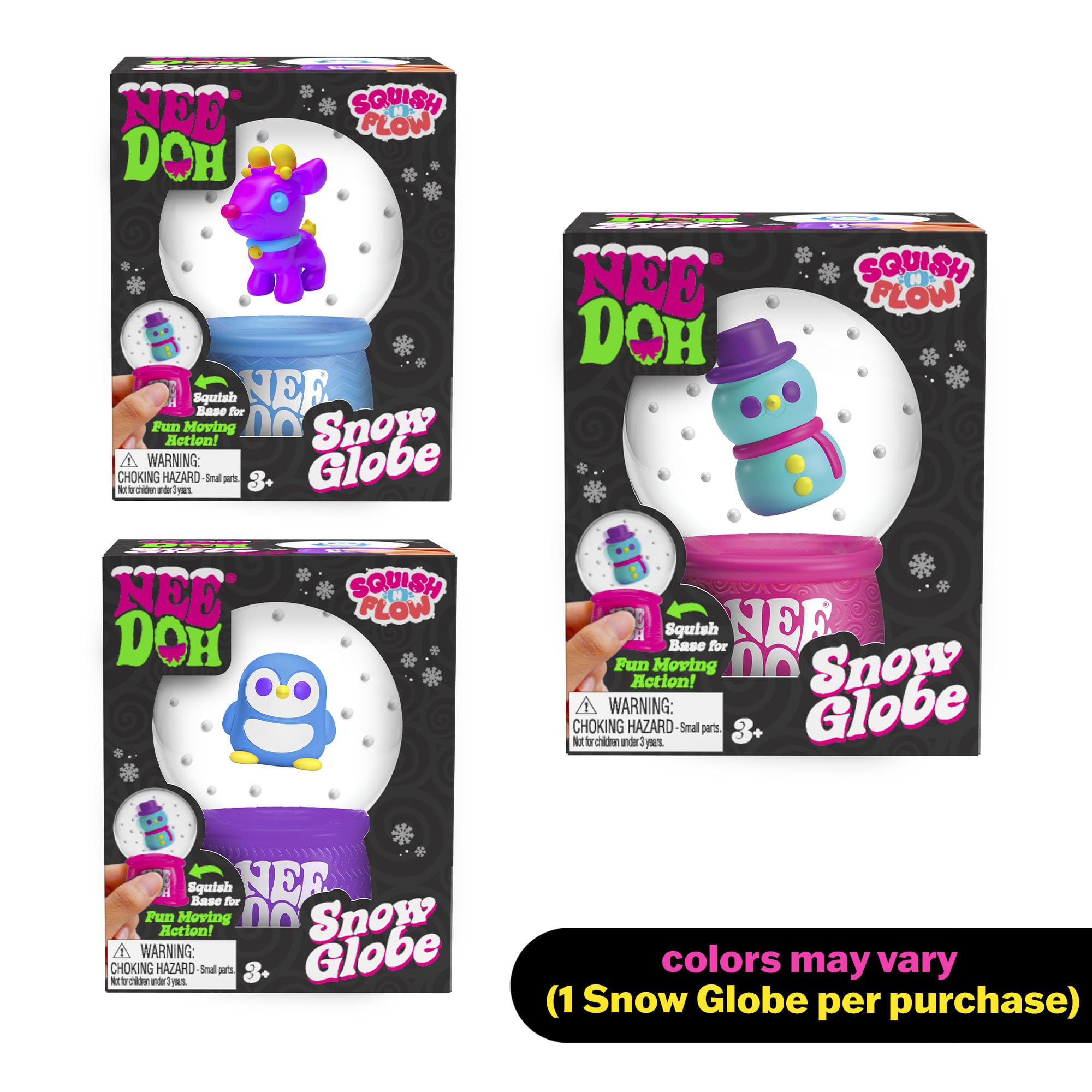 Needoh NeeDoh Squishmas snow globe snowman with calm, soothing sensory experience
