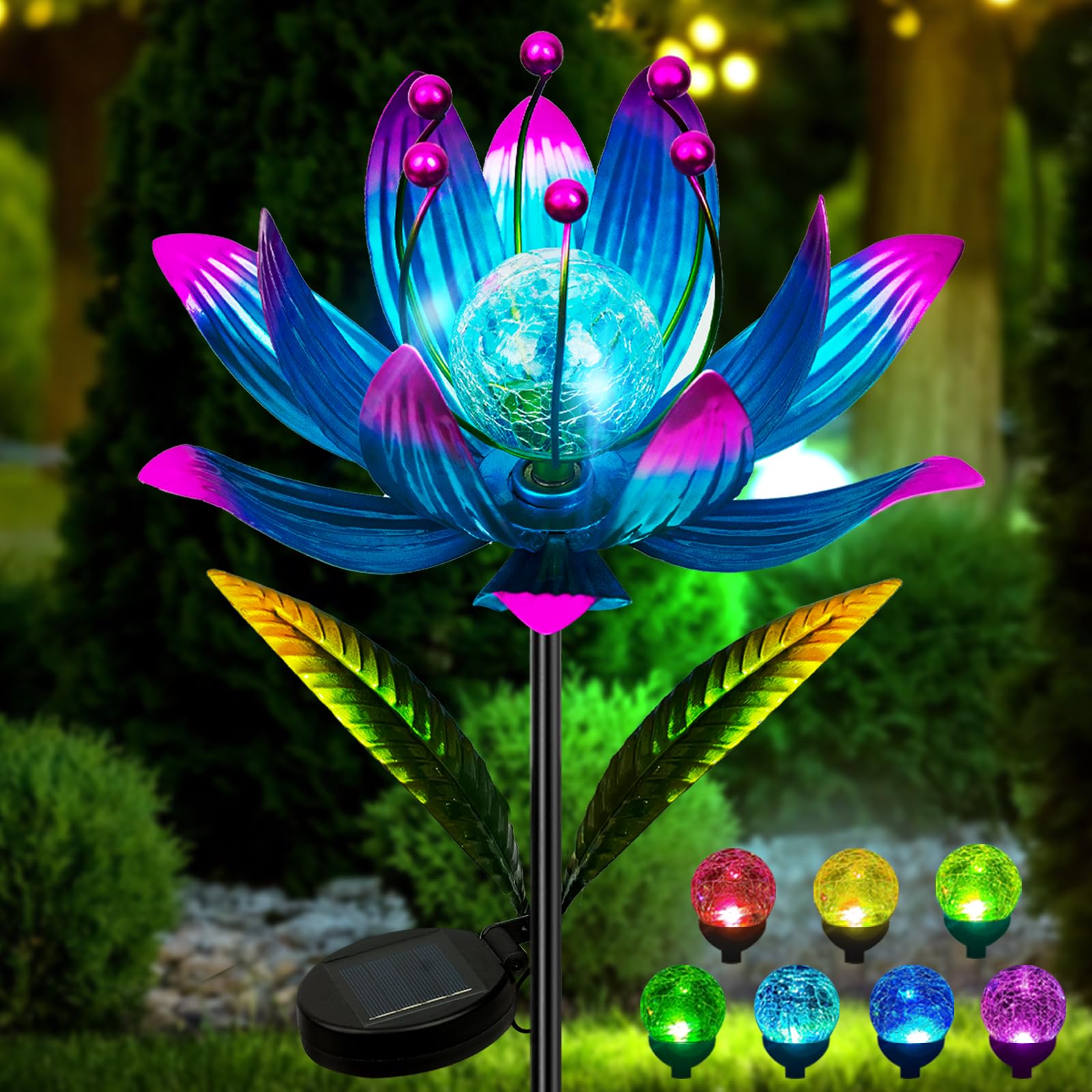 NEFELIBATE wind spinner 38-inch color display adds dynamic color to your garden breeze