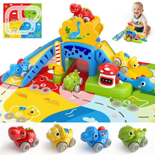 NEHEME dinosaur slide set with colorful dinos boosts toddler fine motor skills through playful grabbing