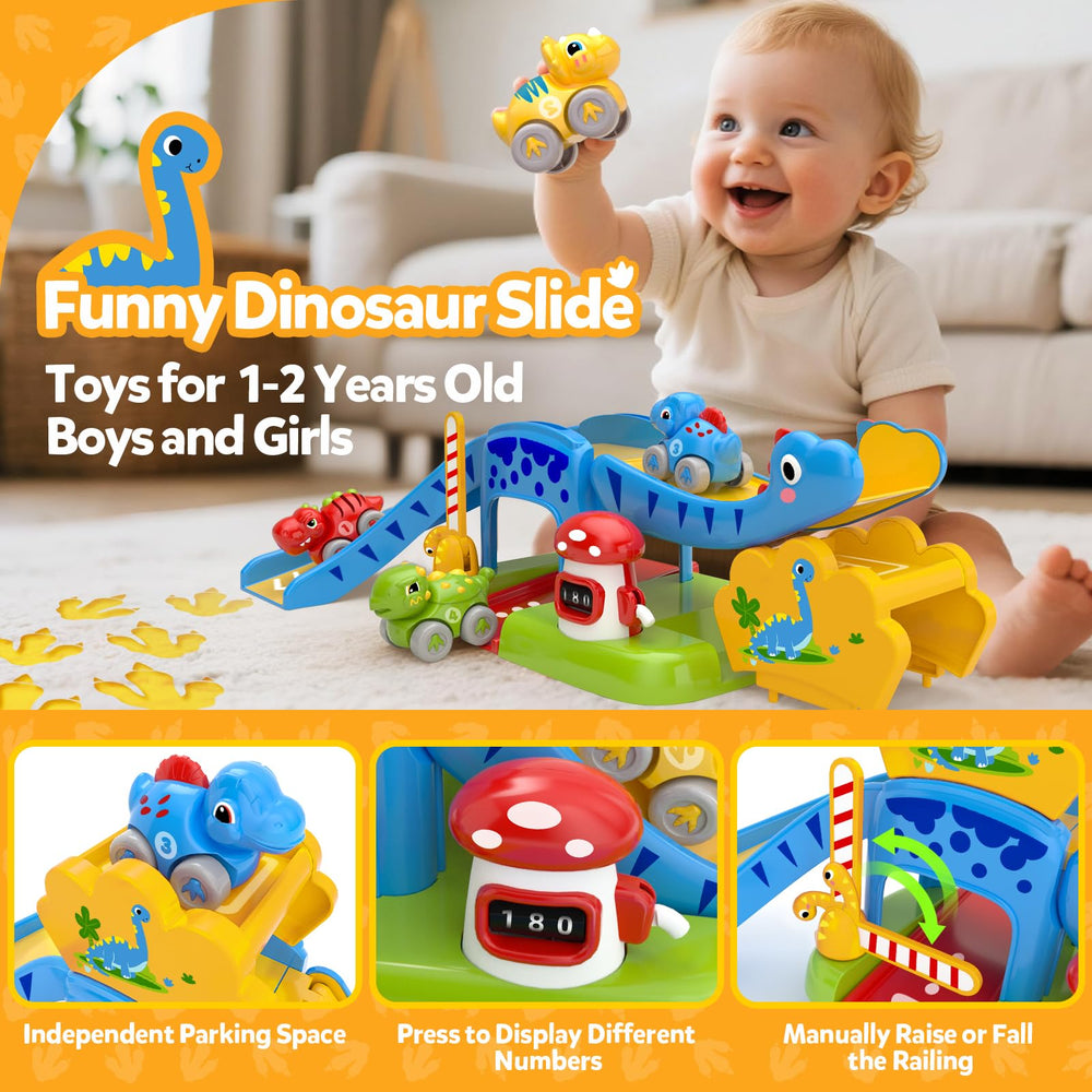 NEHEME playmat and dinosaurs encourage color and number recognition during hands-on play