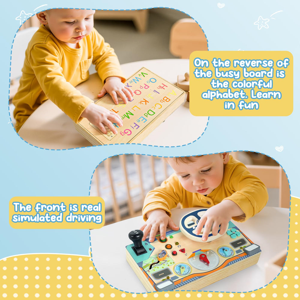 Neikko Busy Board navigate map encourages exploration and cognitive engagement.