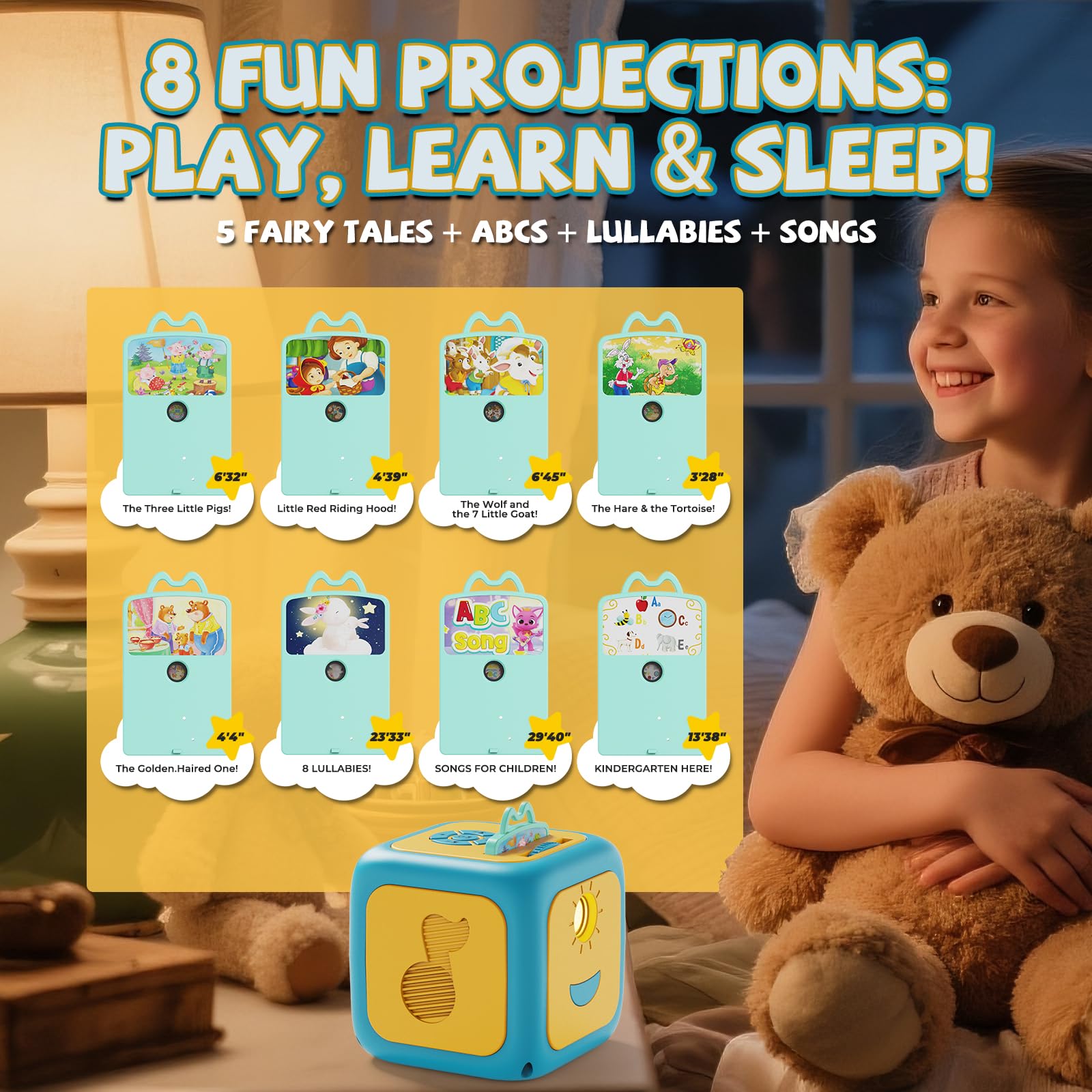 Neikko Story Projector lullabies provide gentle bedtime music for calm evenings