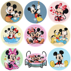 Nekpiahu 8-piece diamond painting coasters in vibrant colors for everyday use
