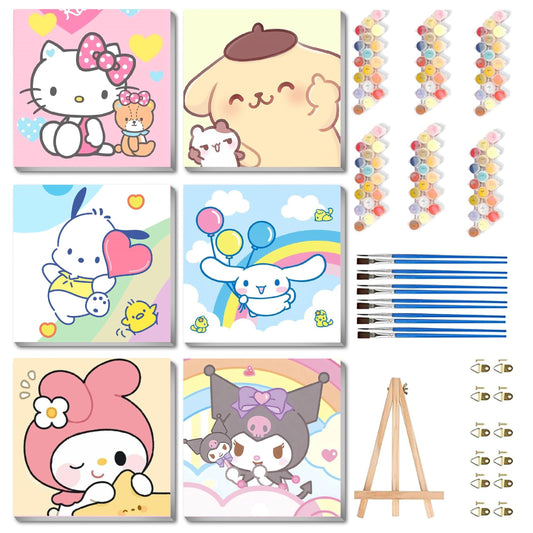 Nekpiahu cartoon frame paint by numbers kit for kids, ideal for charming wall decor