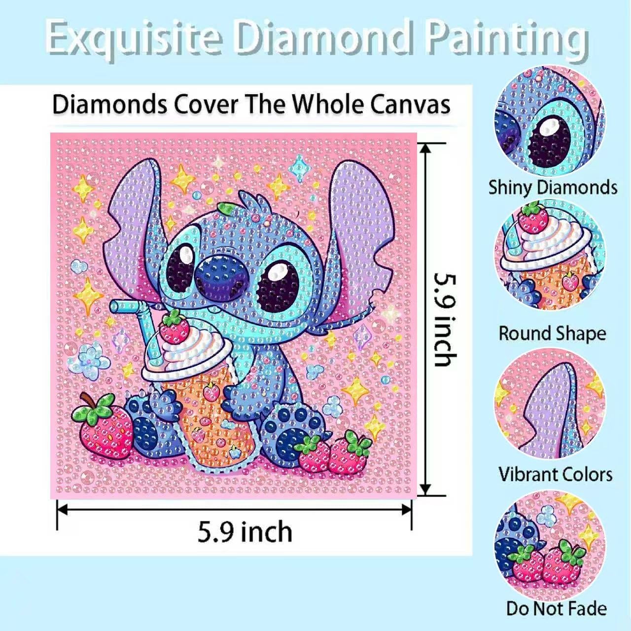 Nekpiahu cute cartoon diamond art full drill kit sparks imagination with shimmering rhinestones.