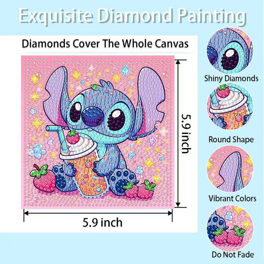 Nekpiahu cute cartoon diamond art full drill kit sparks imagination with shimmering rhinestones.