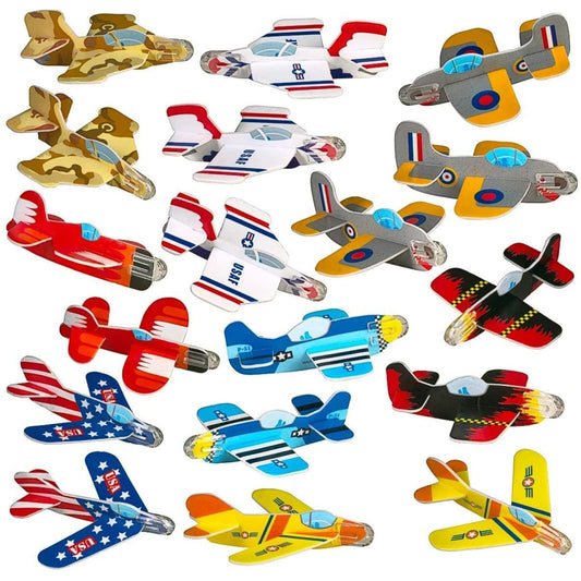 Neliblu carnival prizes foam airplanes in bright colors for party fun.