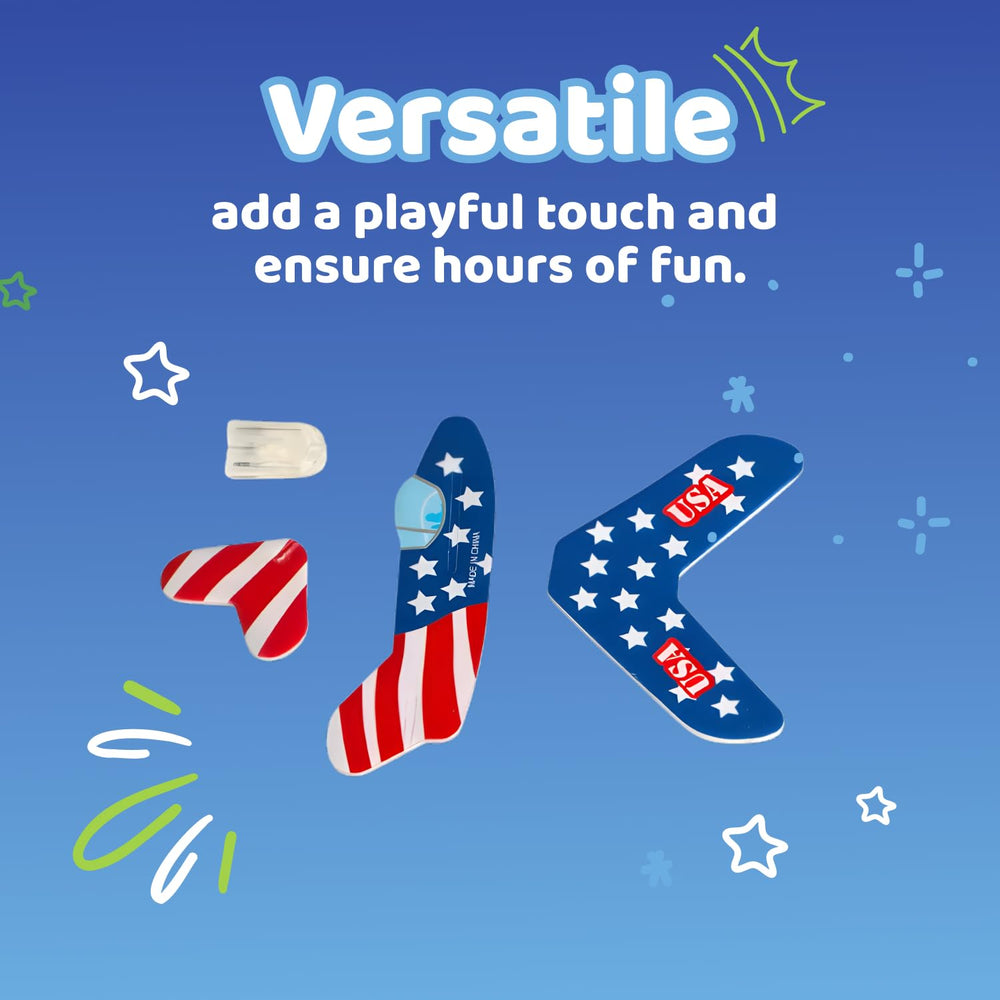 Neliblu colorful designs planes serve as easy decorations and engaging activities.