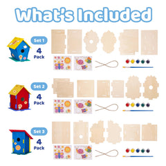 Pre cut assembly panels for quick Neliblu bird houses