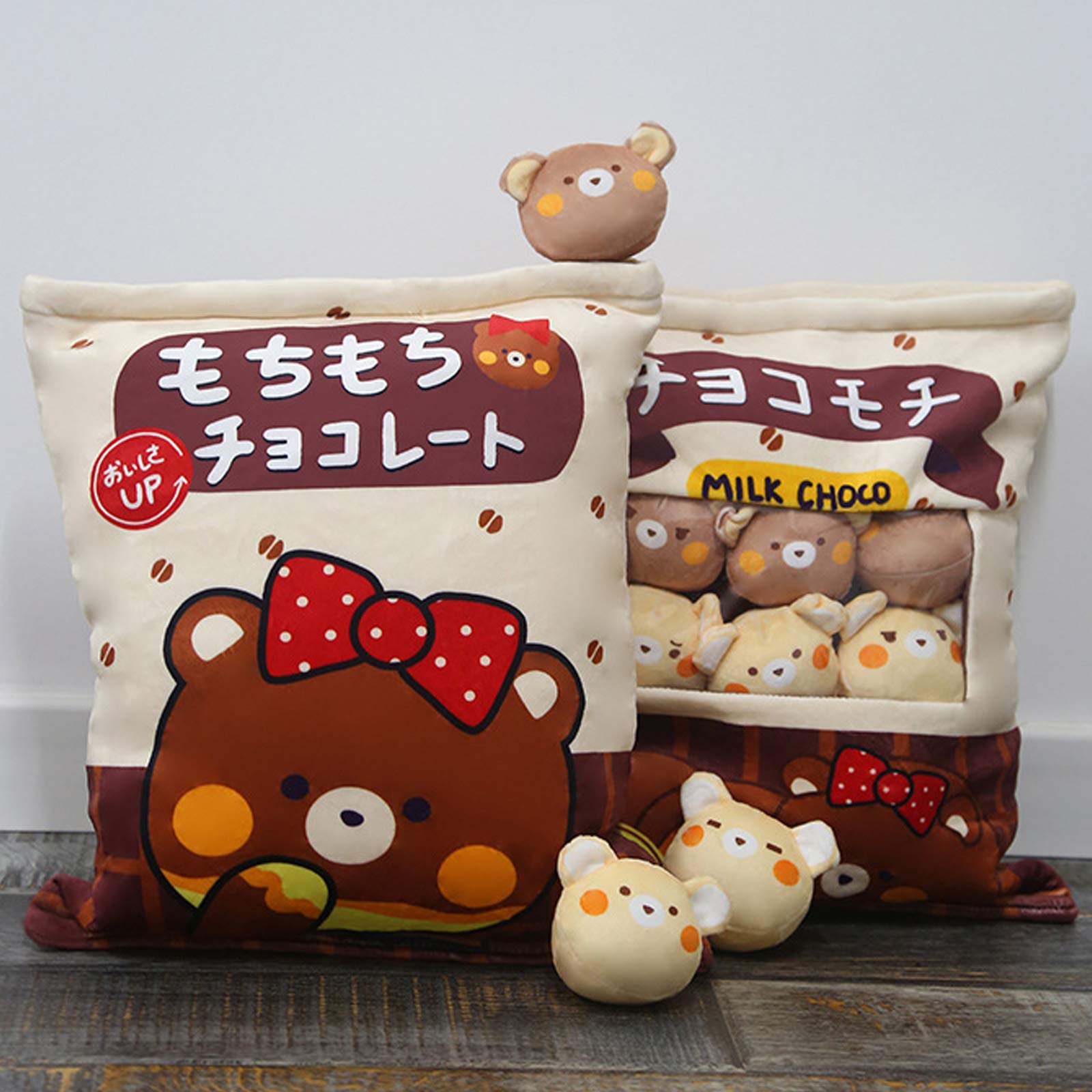 Nenalayo eight mini bears in pillow—playful decor with removable toys for kids.