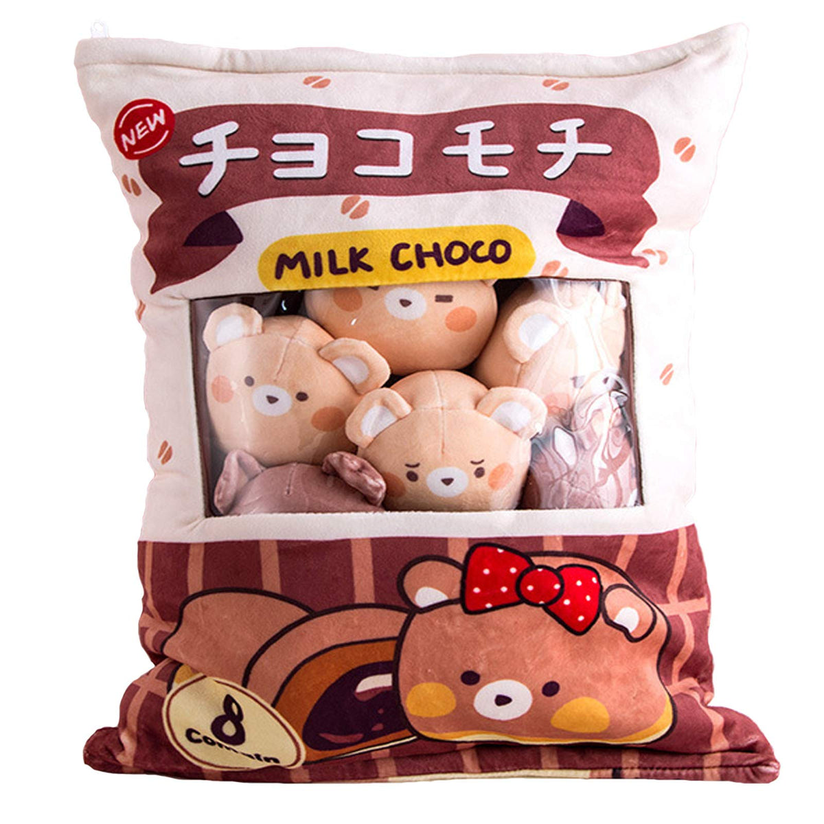 Nenalayo cute bag of chocolate bear plush toy—soft cuddle decor for any room.