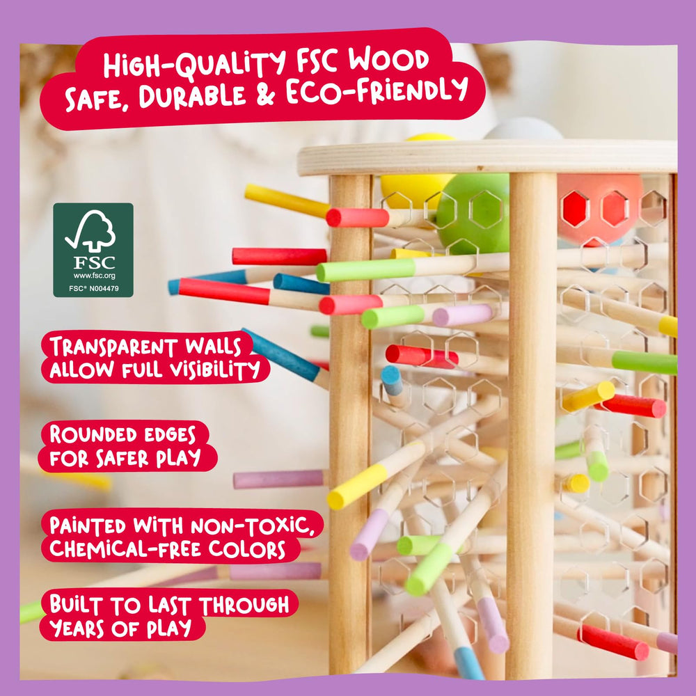 Nene Toys BALLFALL Jumbo acrylic panels offer clear visibility during play