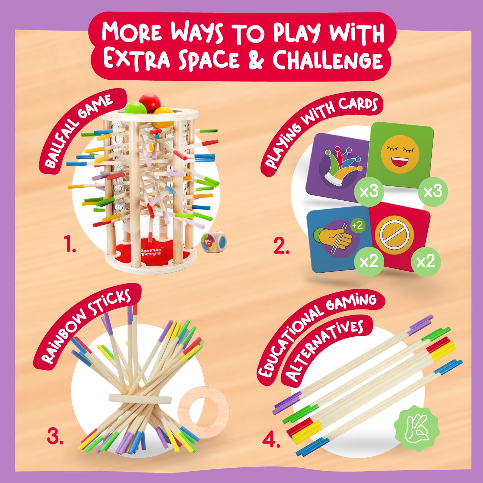 Nene Toys BALLFALL Jumbo colorful sticks for color matching and counting