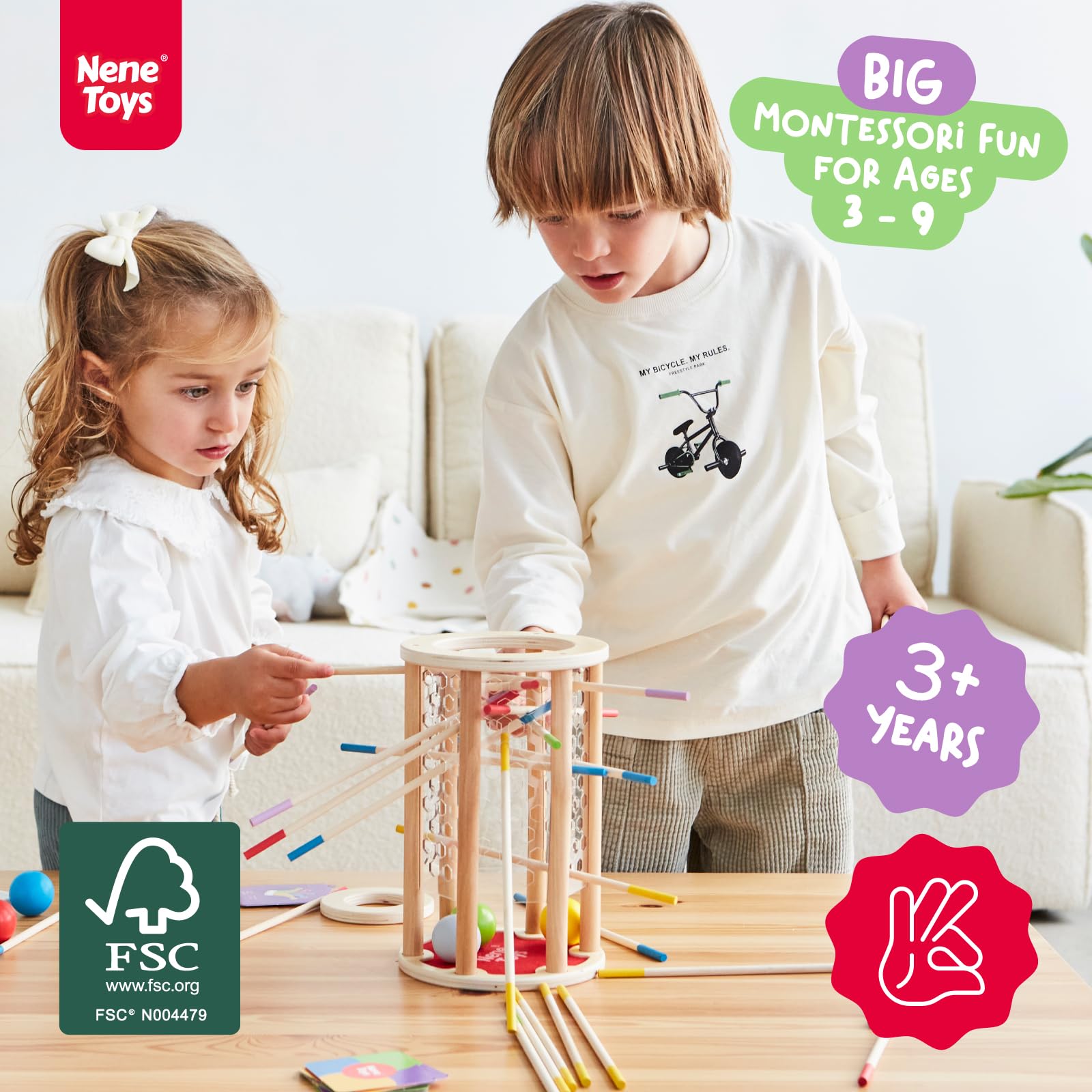 Nene Toys BALLFALL Jumbo hexagonal panels enable varied angles and creative stacking