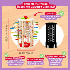 Nene Toys BALLFALL Jumbo wooden base emphasizes sturdy, long-lasting play