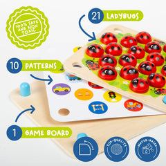 Nene Toys Ladybug Garden Memory Game child playing encourages memory and cognitive development.